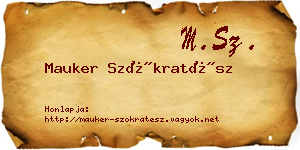 Mauker Szókratész névjegykártya